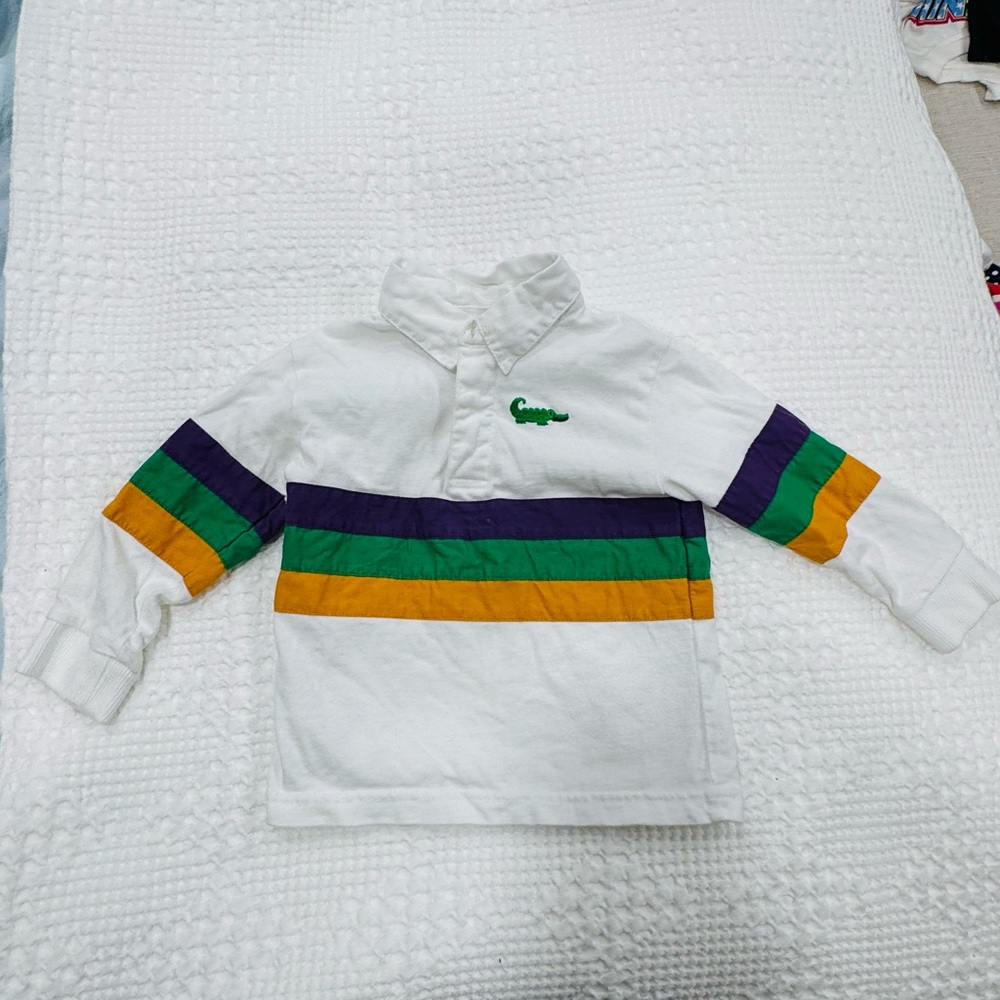 Mardi Gras Boys (18m) shirt. Embroidered